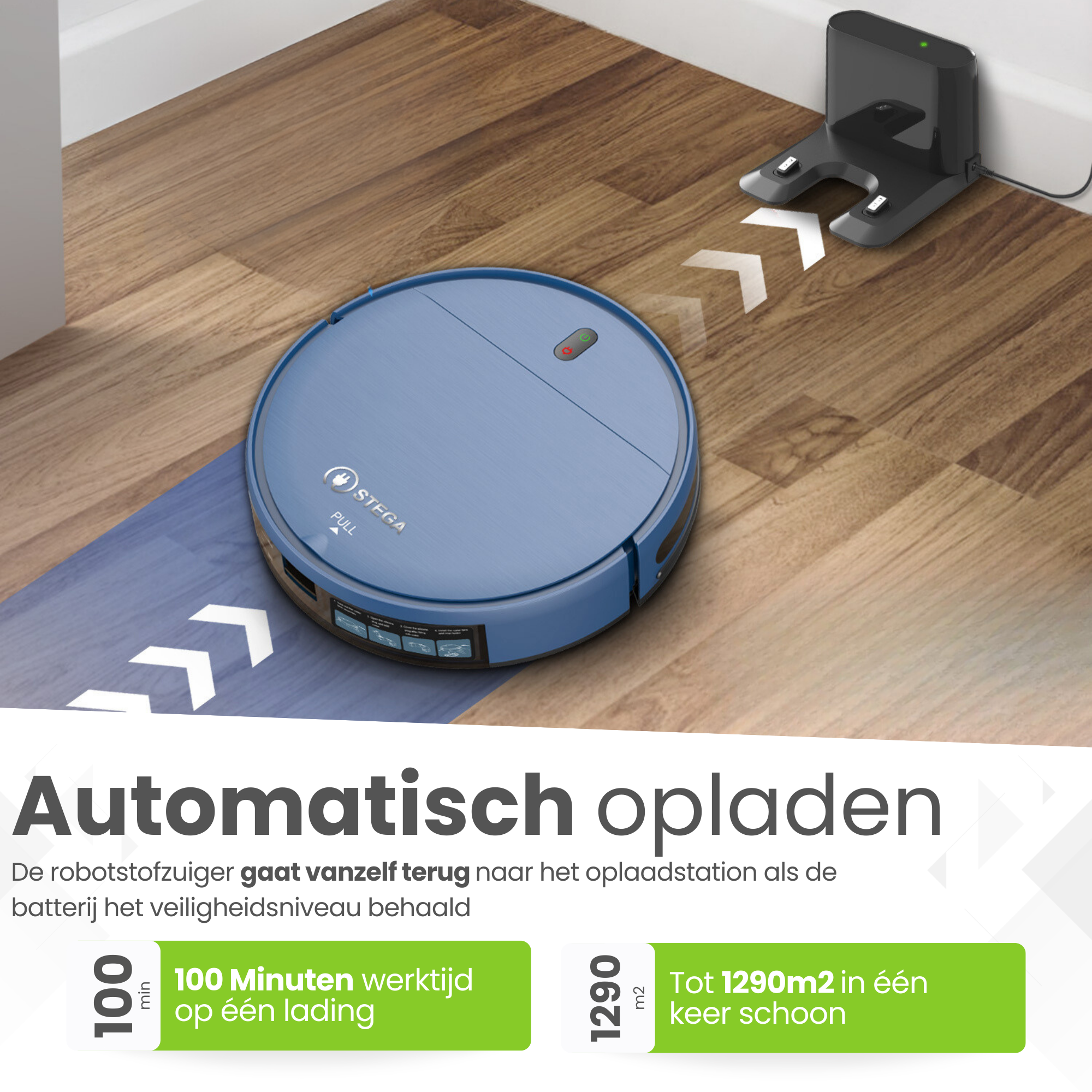 RoboCleaner 1400 - Robotstofzuiger met dweilfunctie