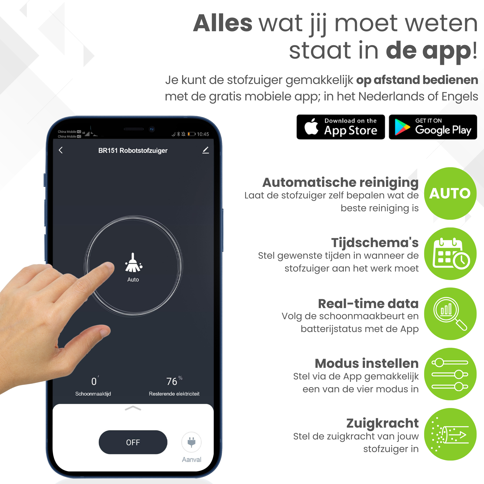 RoboCleaner 1400 - Robotstofzuiger met dweilfunctie