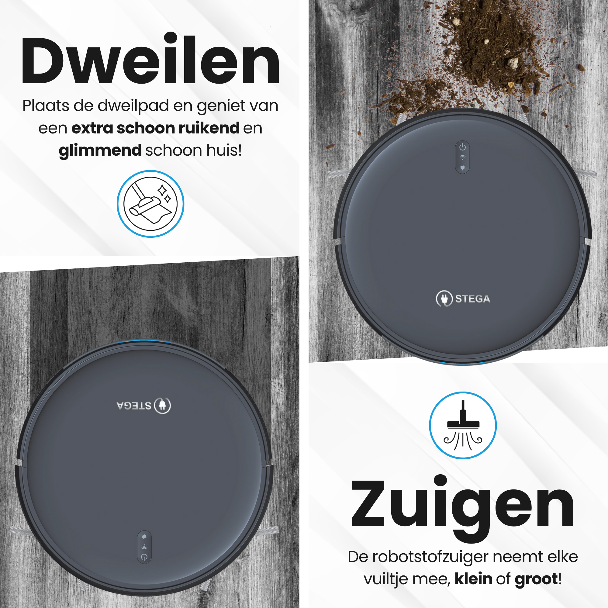 RoboCleaner 1400 - Robotstofzuiger met dweilfunctie