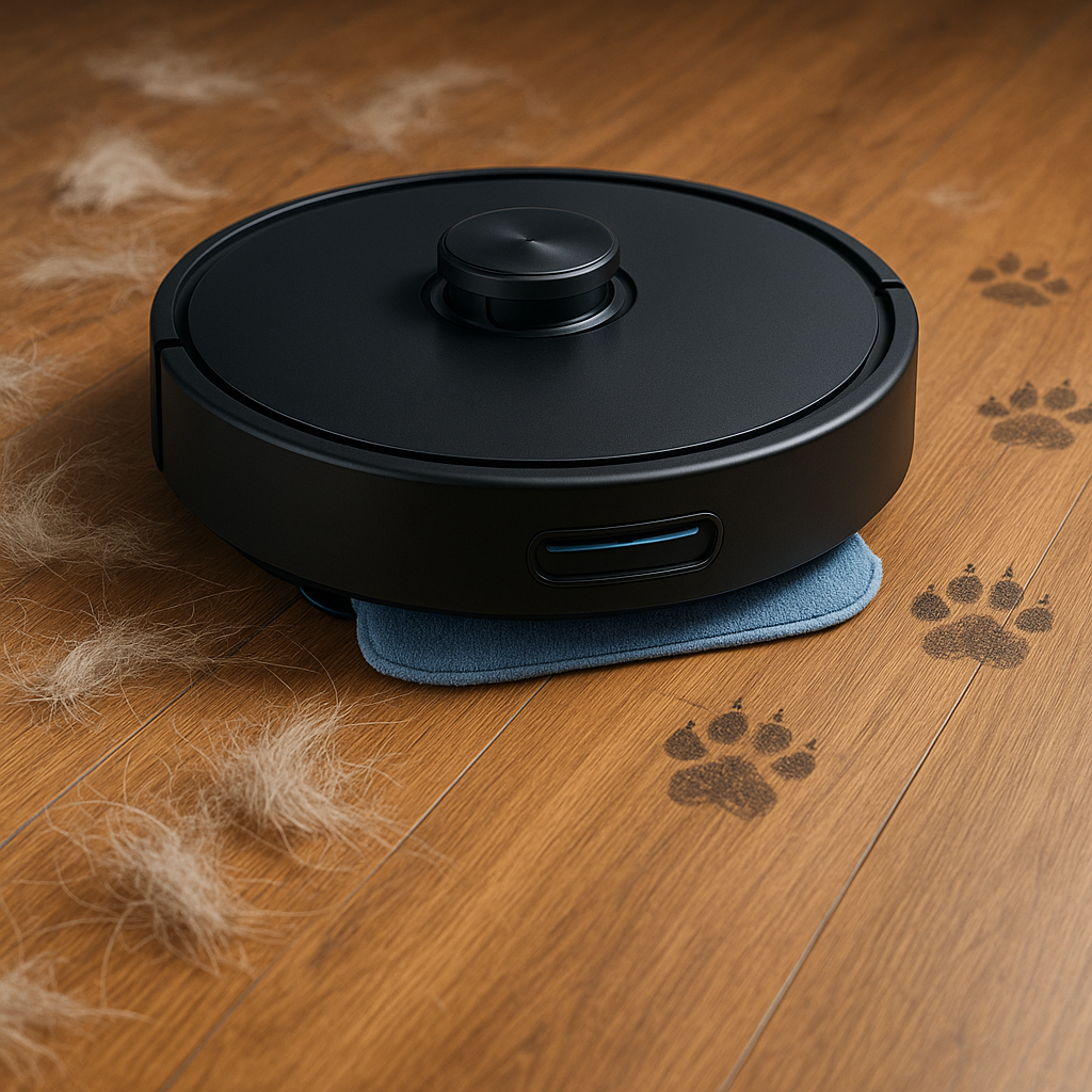 Robotstofzuiger met dweilfunctie bij huisdieren